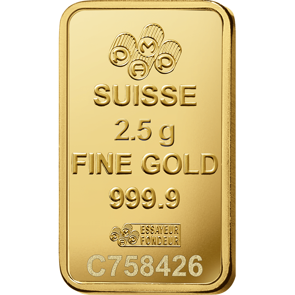 2.5 Gram Gold Bar - PAMP Suisse - Fortuna