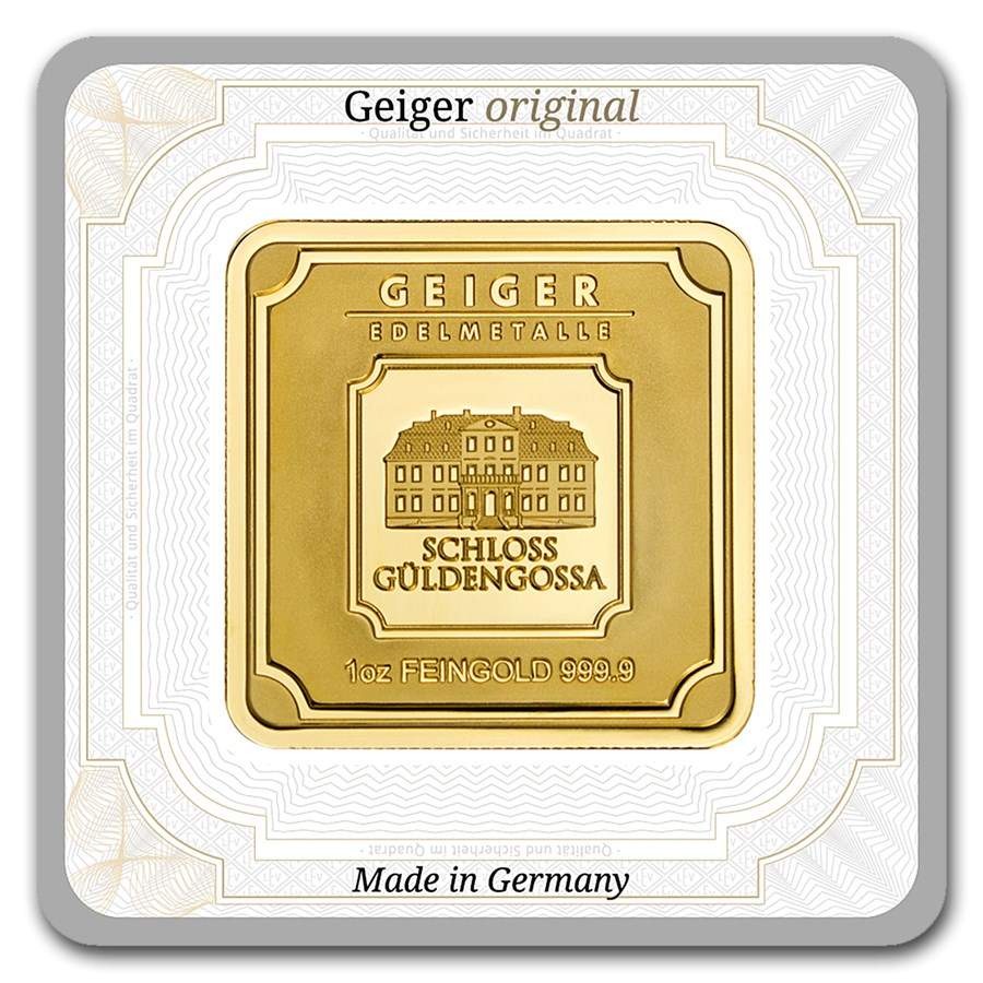 1 Ounce Gold Bar - Square - Geiger Edelmetalle
